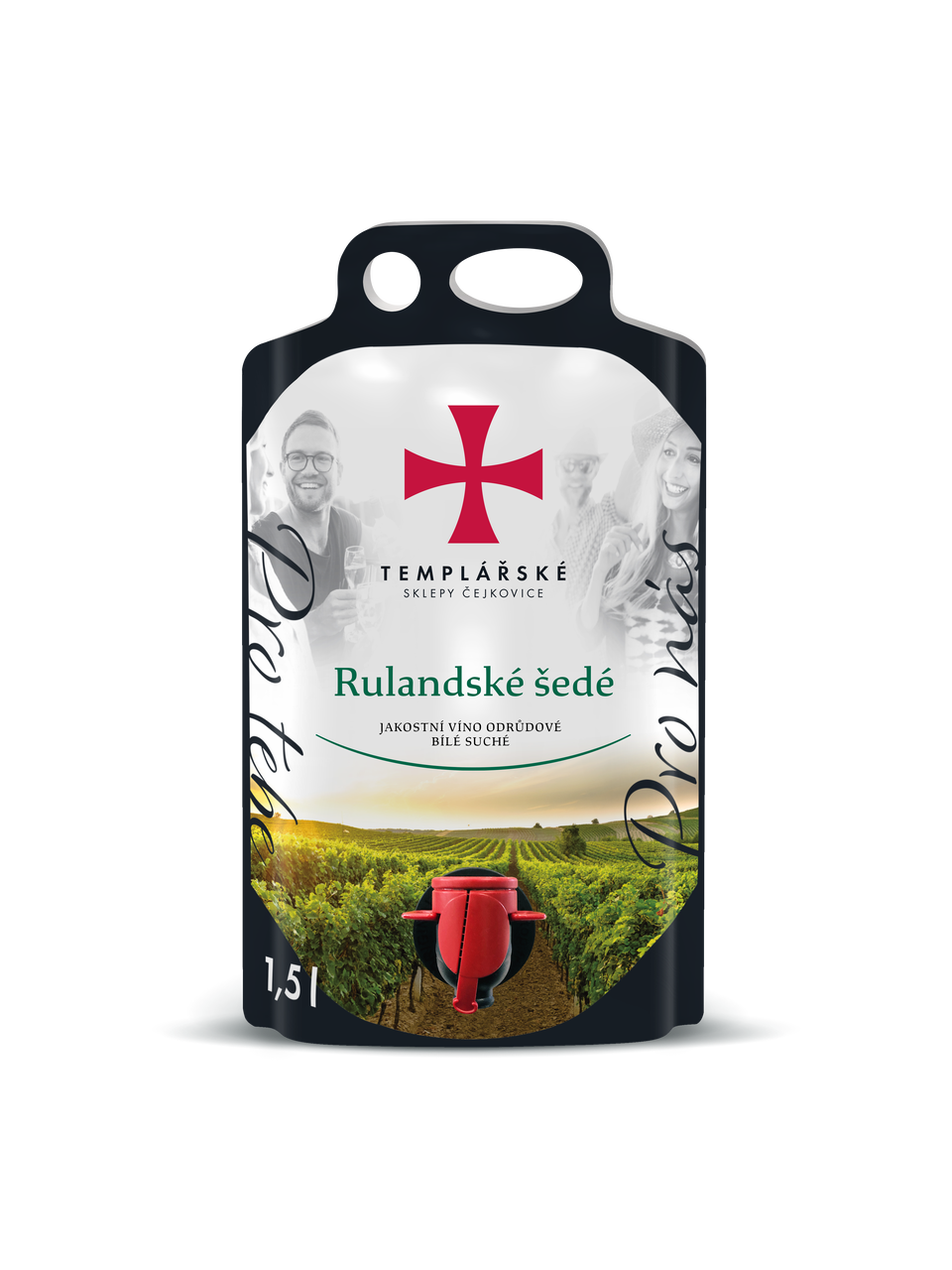 Templářské sklepy Čejkovice Rulandské šedé 6 x 1,5 l Bag