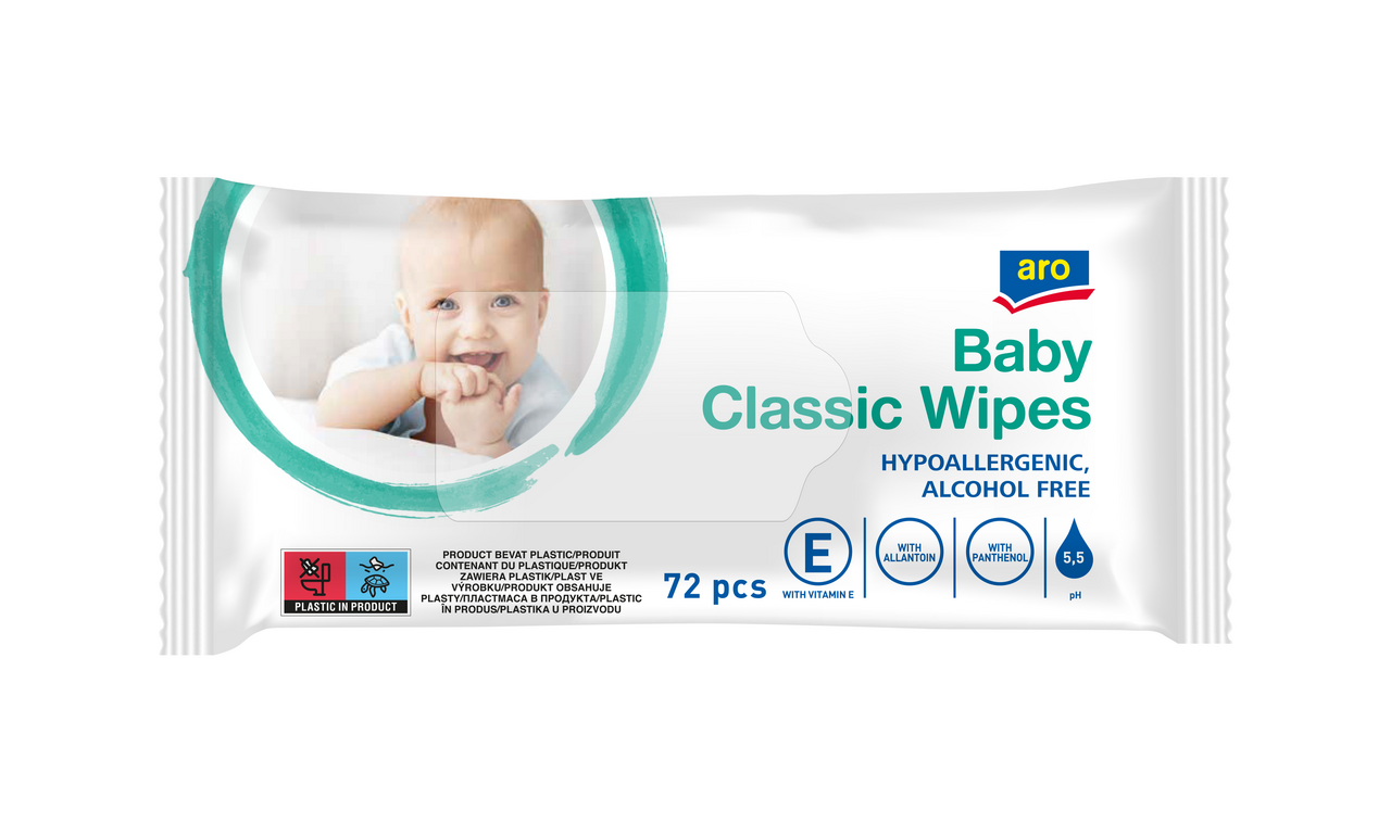 aro Classic Dětské vlhčené ubrousky 72 ks