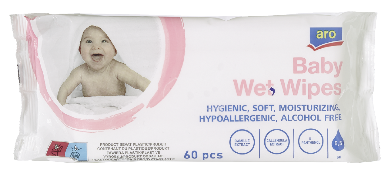aro Sensitive Dětské vlhčené ubrousky 60 ks