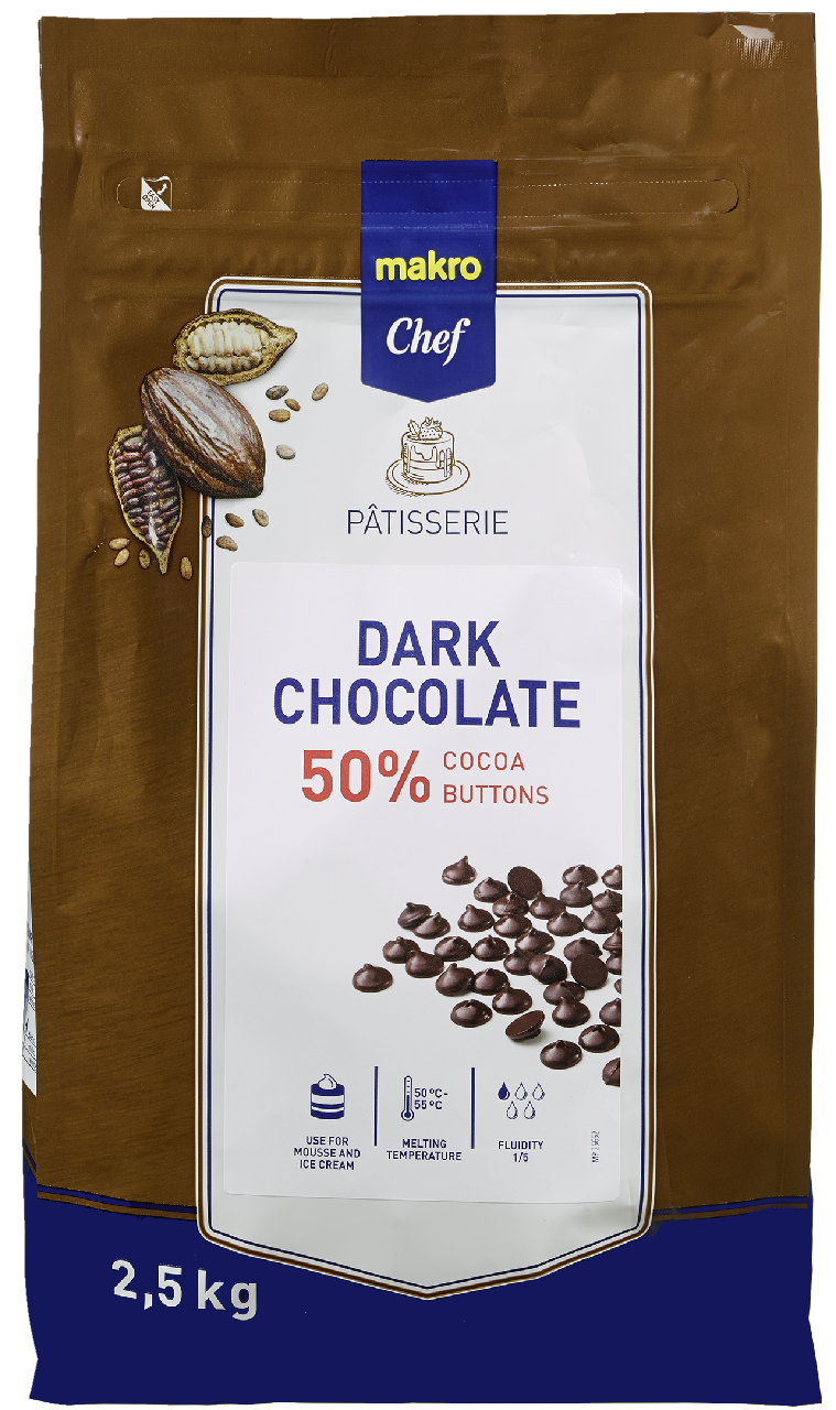 METRO Chef Čokoládové čočky hořká čokoláda 50% 2,5 kg