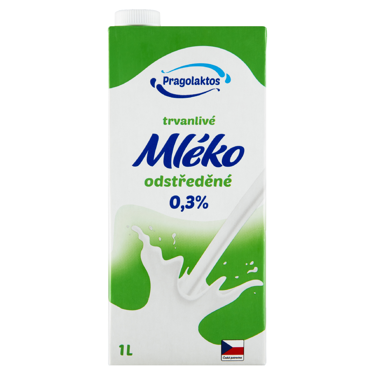 PRAGOLAKTOS Mléko trvanlivé odstředěné 0,3 % 12 x 1 l