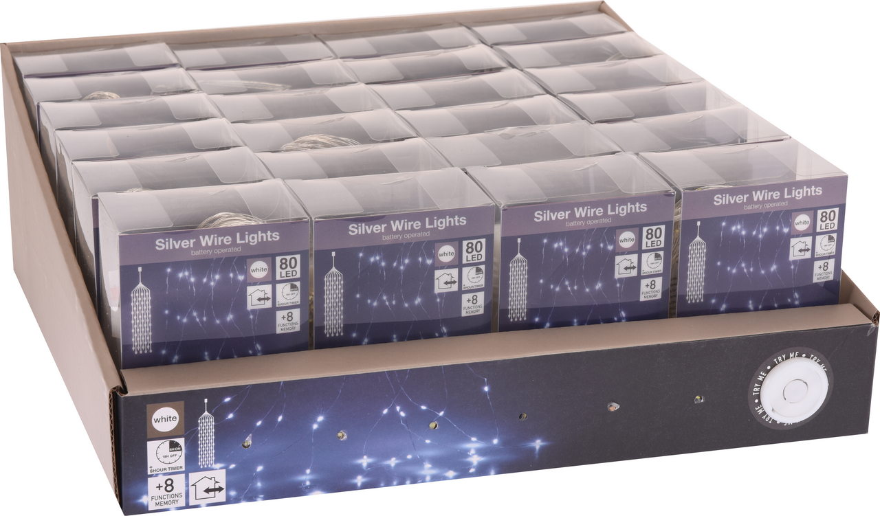 Koopman Drátek světelný - kaskáda 80LED bílé 1 ks