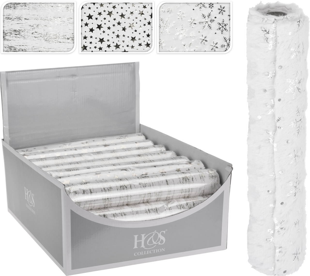 Koopman Tkanina/ kožešina bílá stříbrná 1 ks