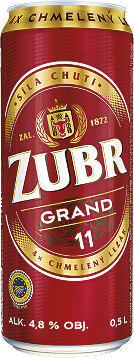 ZUBR Grand Pivo 11° 24 x 500 ml plech