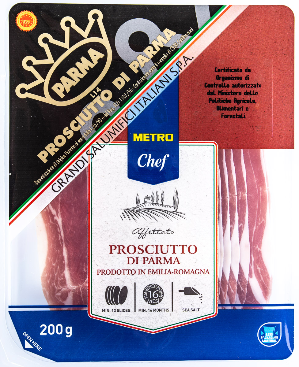 METRO Chef Parmská šunka plátky chlaz. 200 g