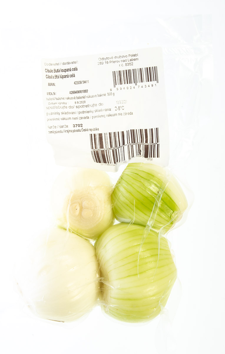 Cibule žlutá loupaná celá CZ čerstvá 500 g
