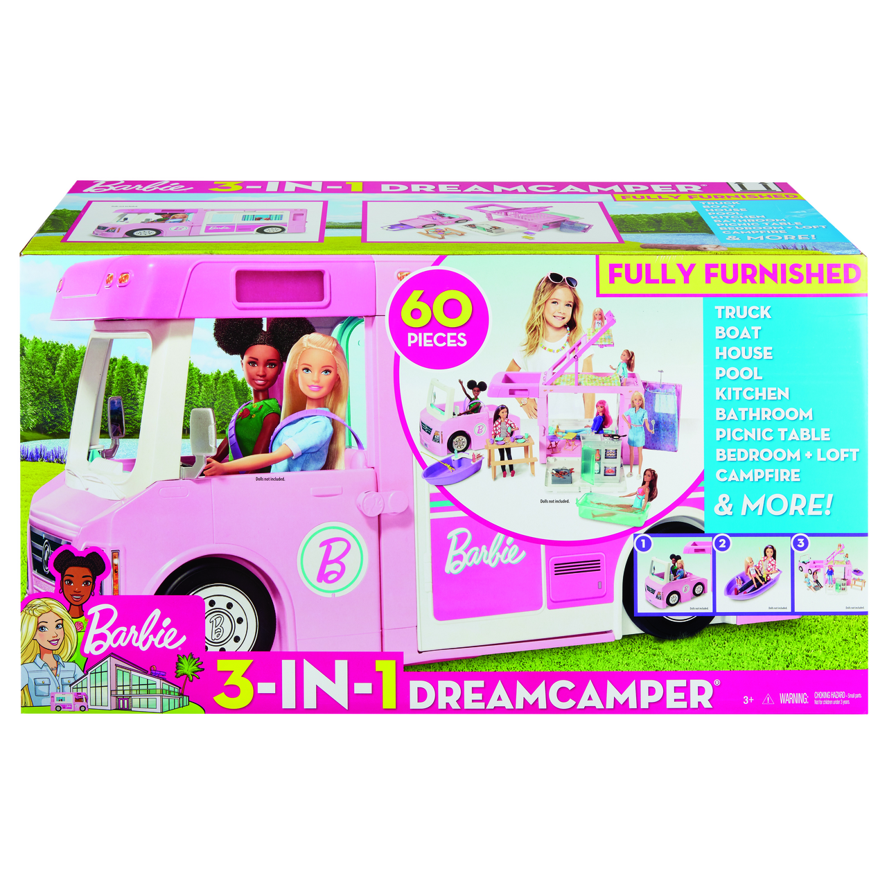 Barbie Dreamcamper Karavan snů 3v1 s příslušenstvím 1 ks