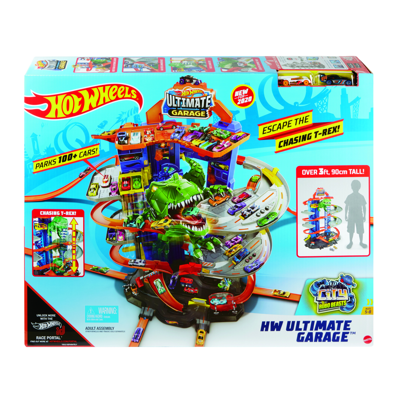 Hot Wheels Ultimate Garage City velká garáž s T-Rexem 1 ks