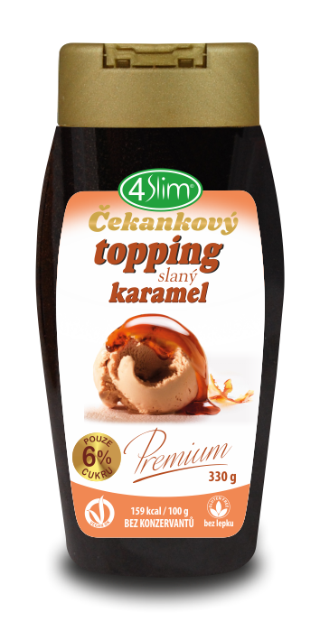 4SLIM Premium Čekankový topping slaný karamel 330 g