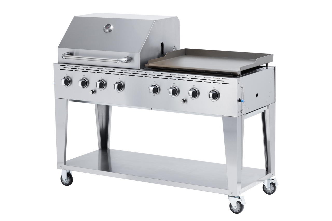METRO PROFESSIONAL Gril plynový BBQ + plancha 8 hořáků 1 ks