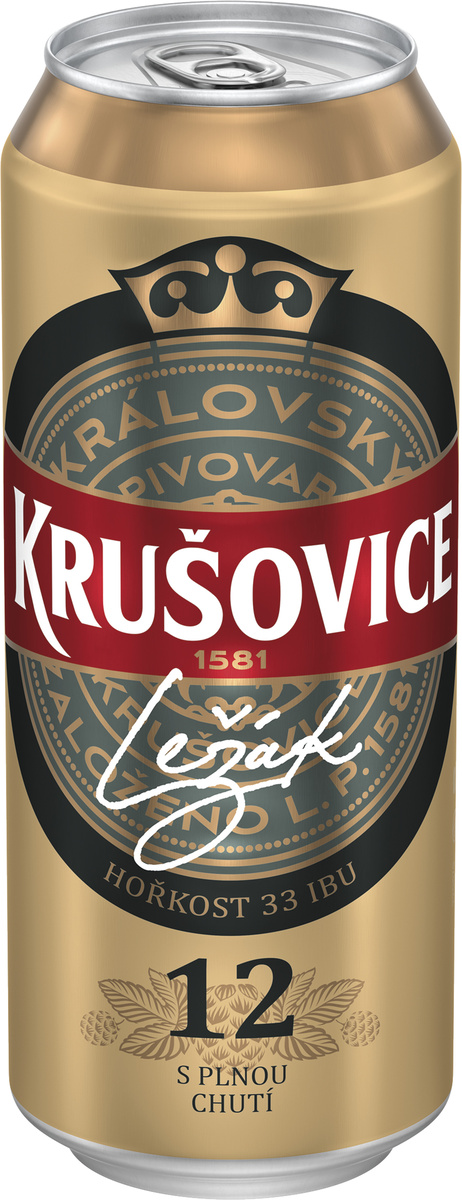 KRUŠOVICE Pivo světlý ležák 12° 24 x 500 ml plech