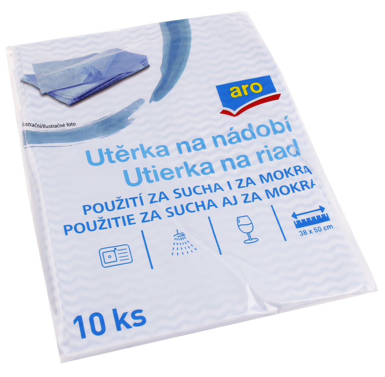 aro Utěrky na nádobí 38 x 50 cm 10 ks