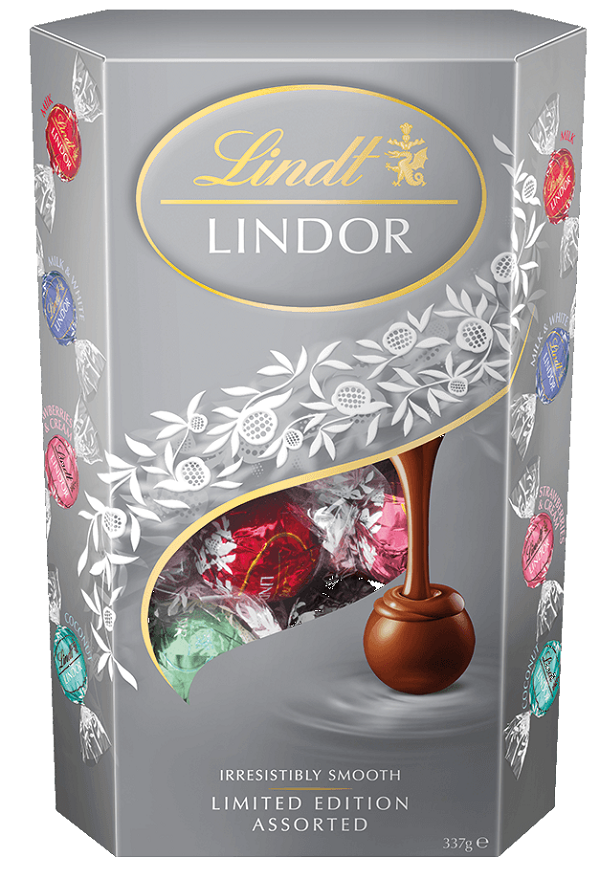 Lindt Lindor Assorted Silver čokoládové kuličky 200 g