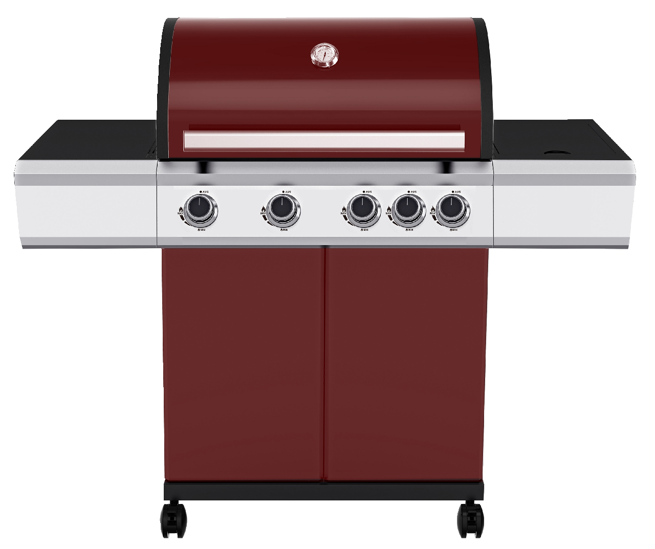 Tarrington House Gril plynový 4 hořáky červený 1 ks