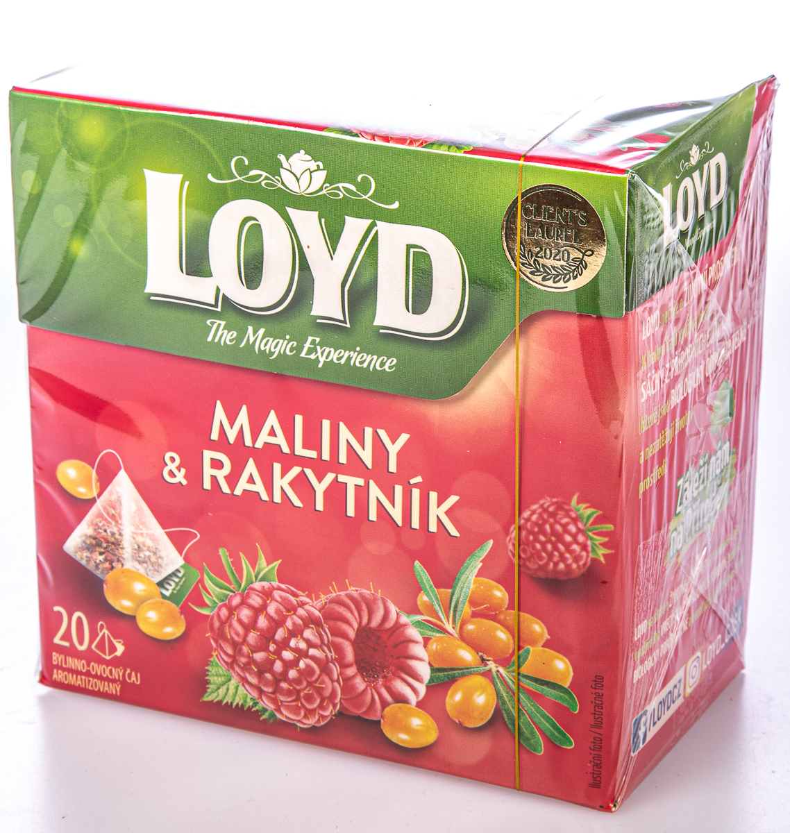LOYD Čaj pyramida maliny a rakytník 20 x 2 g