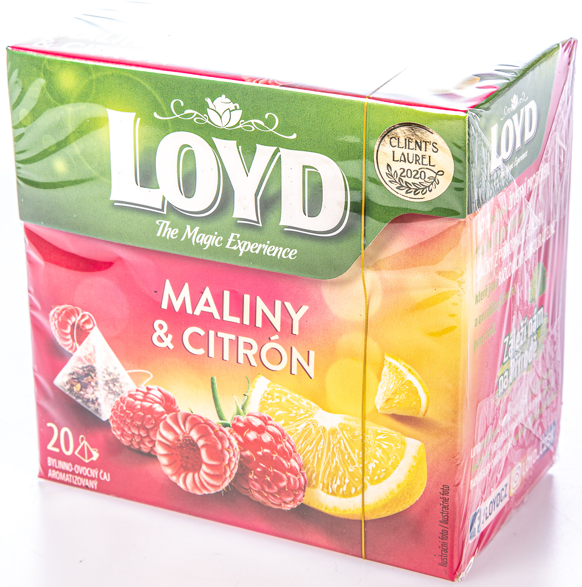 LOYD Čaj malina/citron pyramidový 20 x 2 g