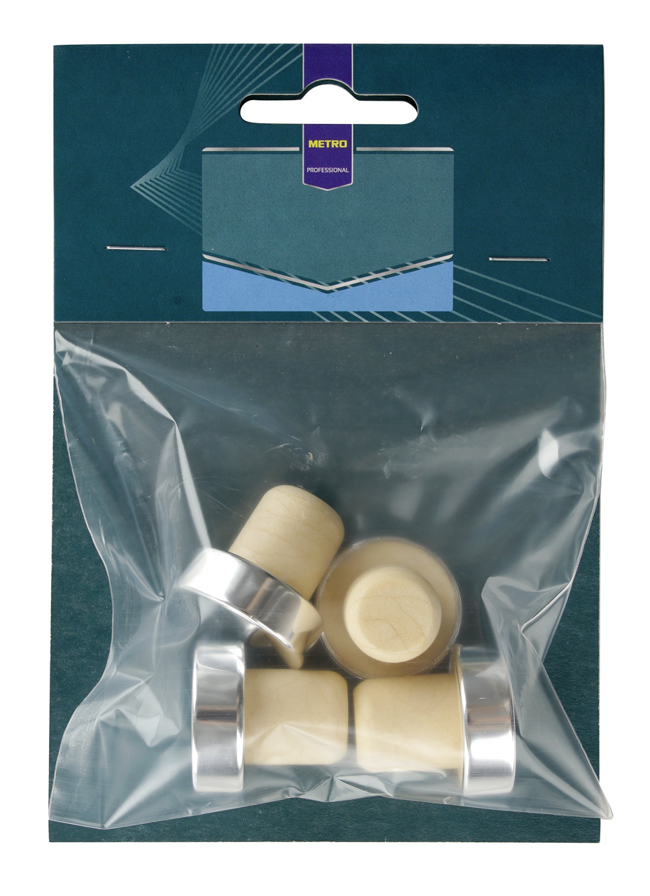 METRO PROFESSIONAL Zátka na víno chrom 4 ks