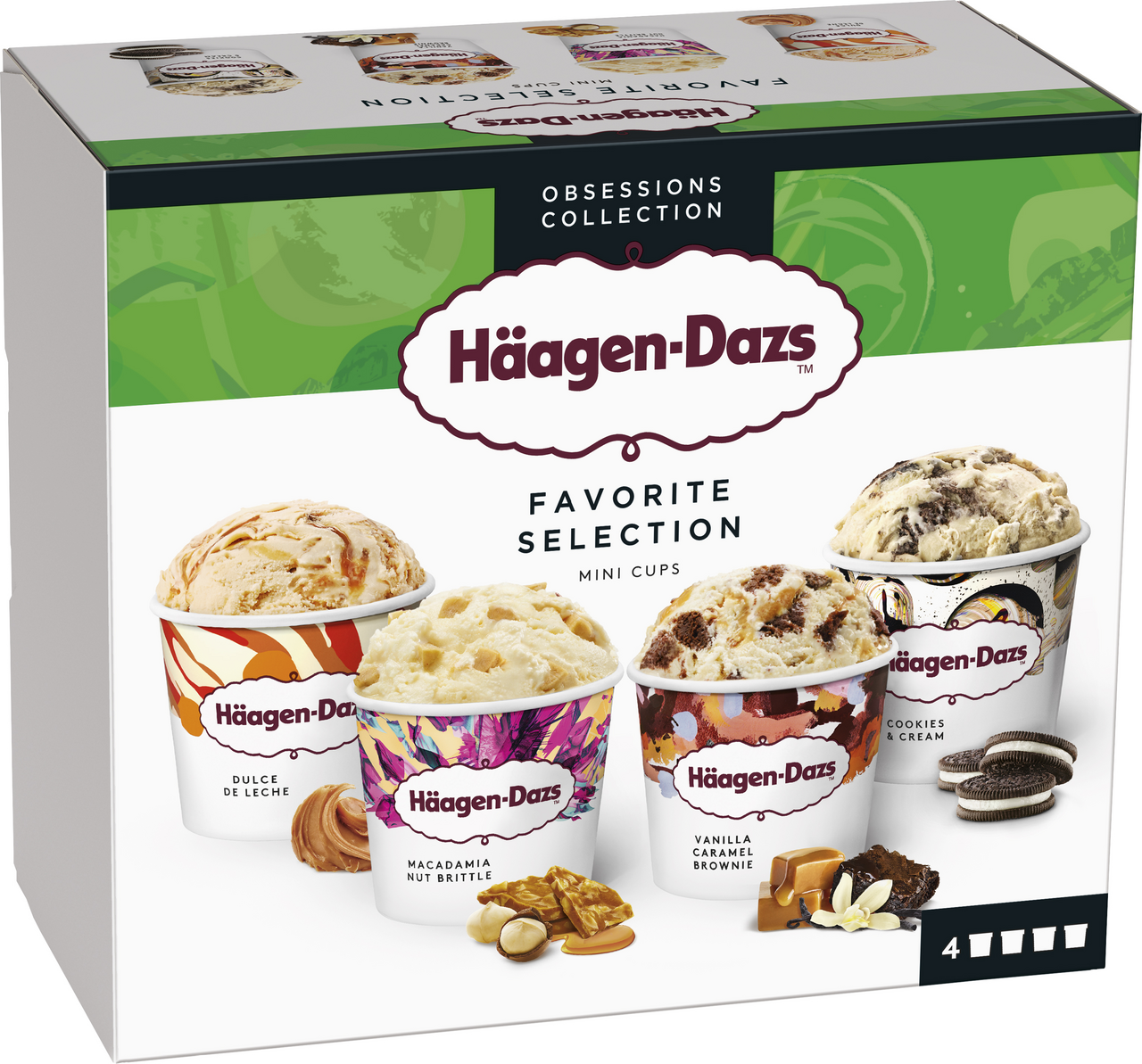 Häagen-Dazs Mini Cups Zmrzlina Favorite Selection mraž. 4 x 95 ml