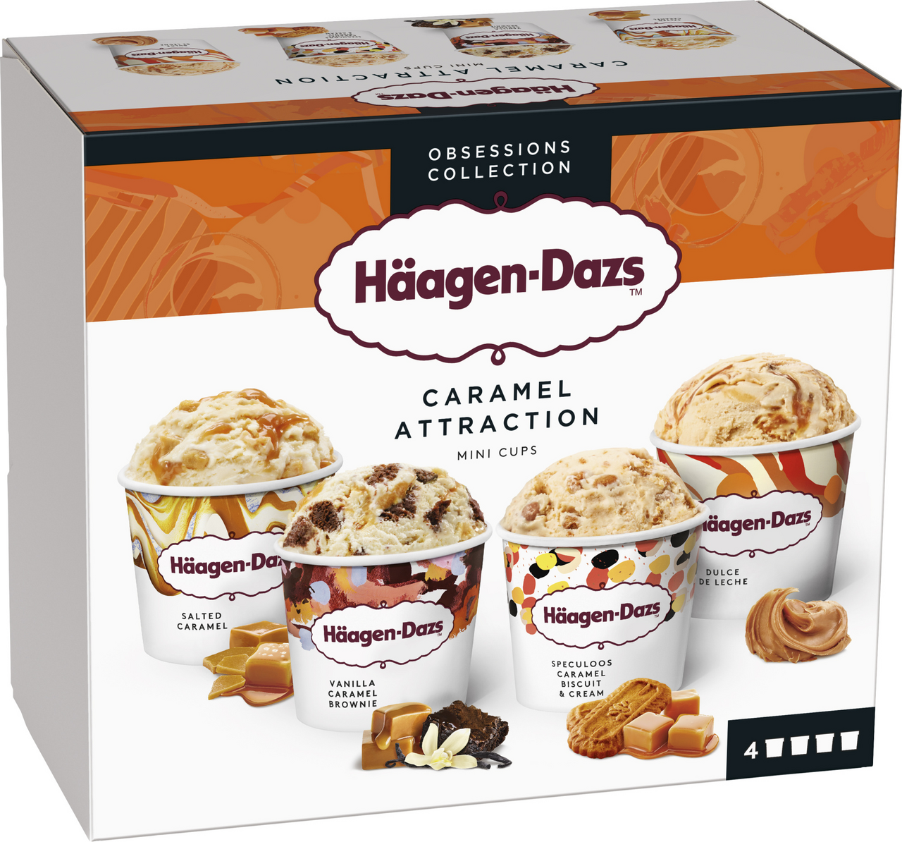 Häagen-Dazs Zmrzlina Caramel Attraction mraž. 4 x 95 ml