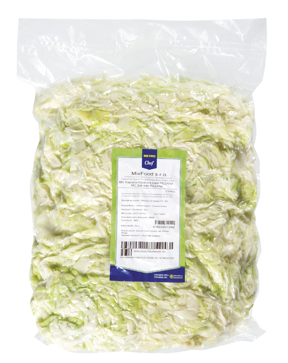 METRO Chef Zelí hlávkové bílé řezané chlaz. 5 kg