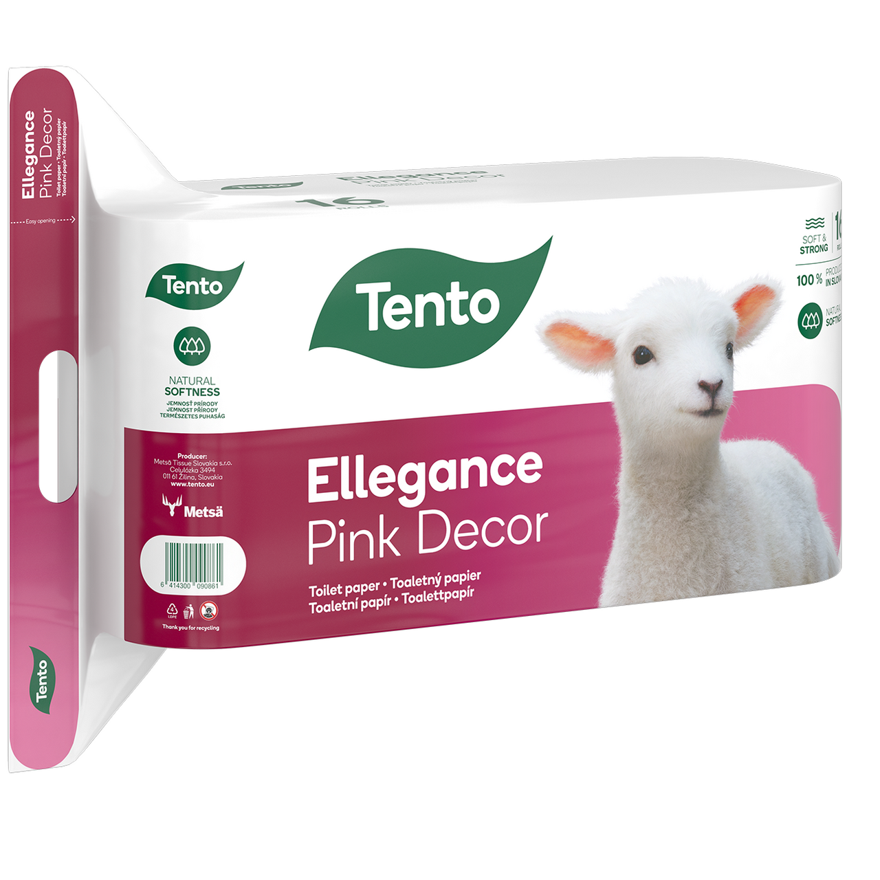 Tento Toaletní papír Ellegance Pink Decor 3vrstvý 18 m 16 ks