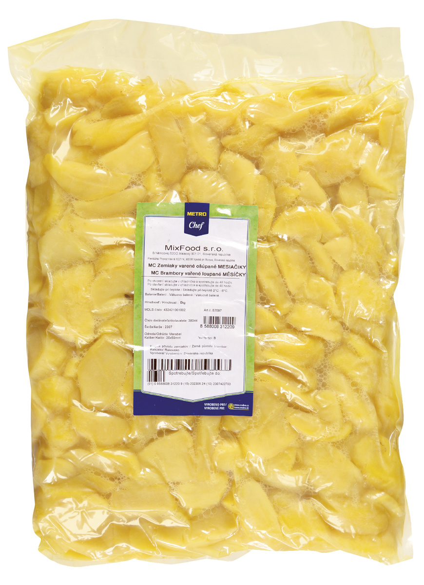 METRO Chef Brambory vařené oloupané měsíčky SK chlaz. 5 kg