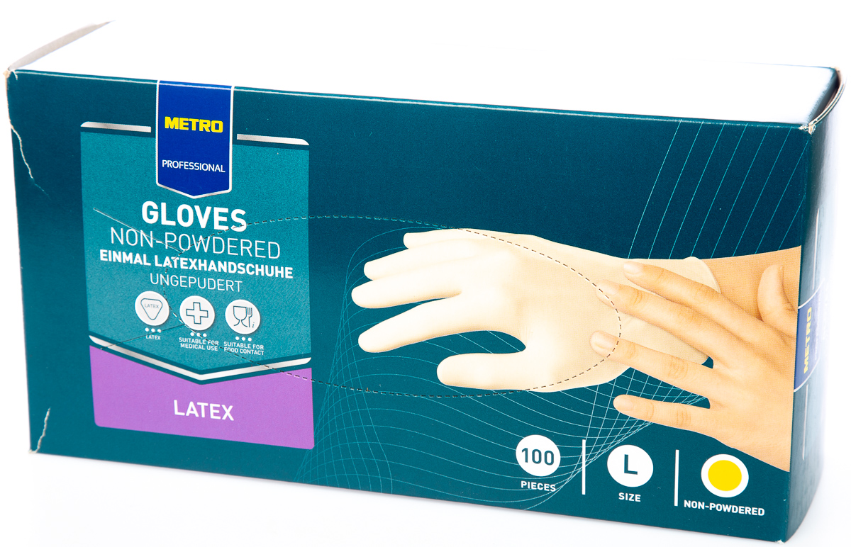 METRO PROFESSIONAL Rukavice nepudrované latex vel. L 100 ks