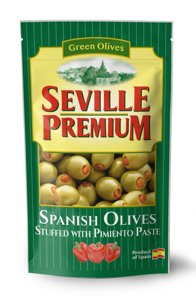 SEVILLE PREMIUM Olivy zelené s paprikou 6 x 200 g