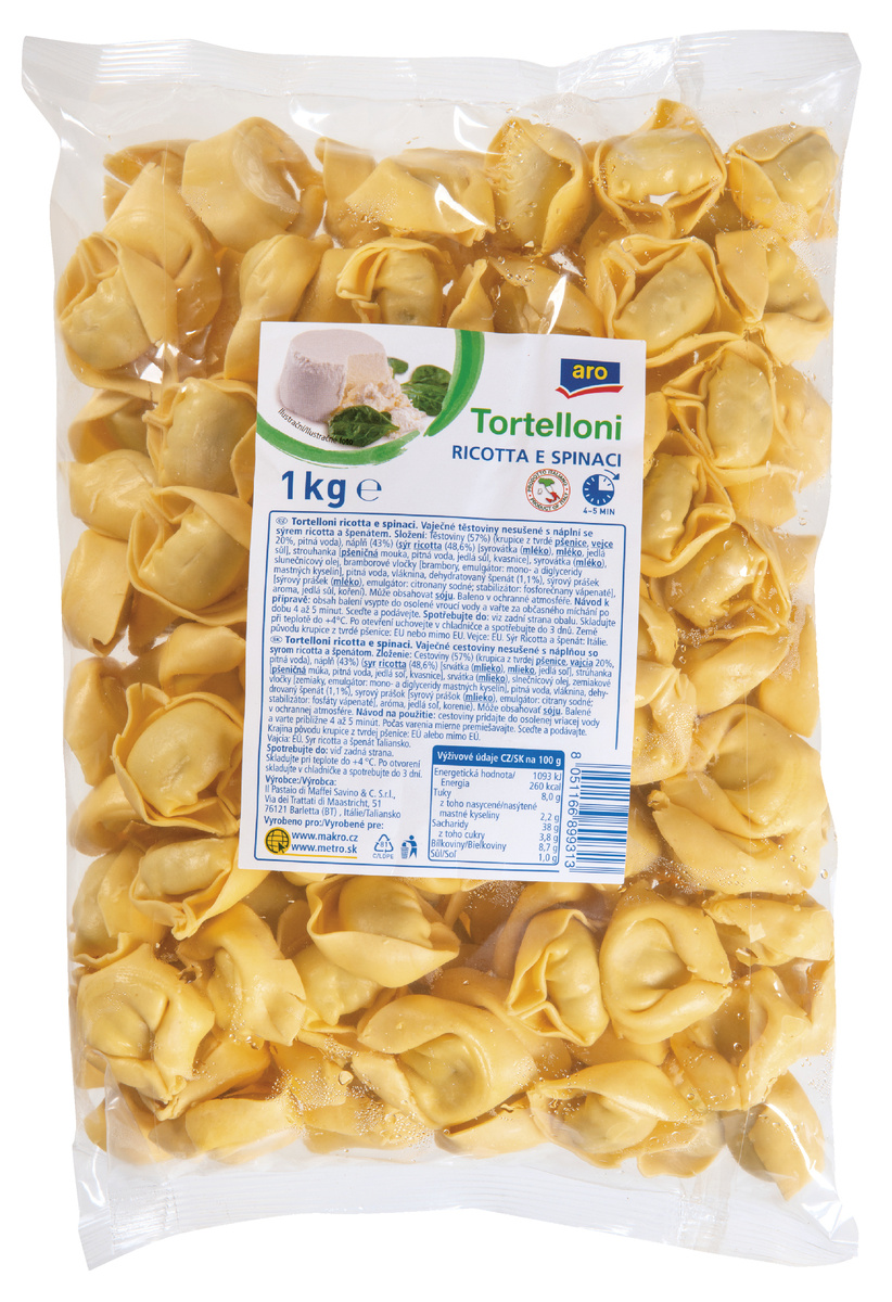 aro Tortelloni Ricotta & Spinaci chlaz. 1 kg