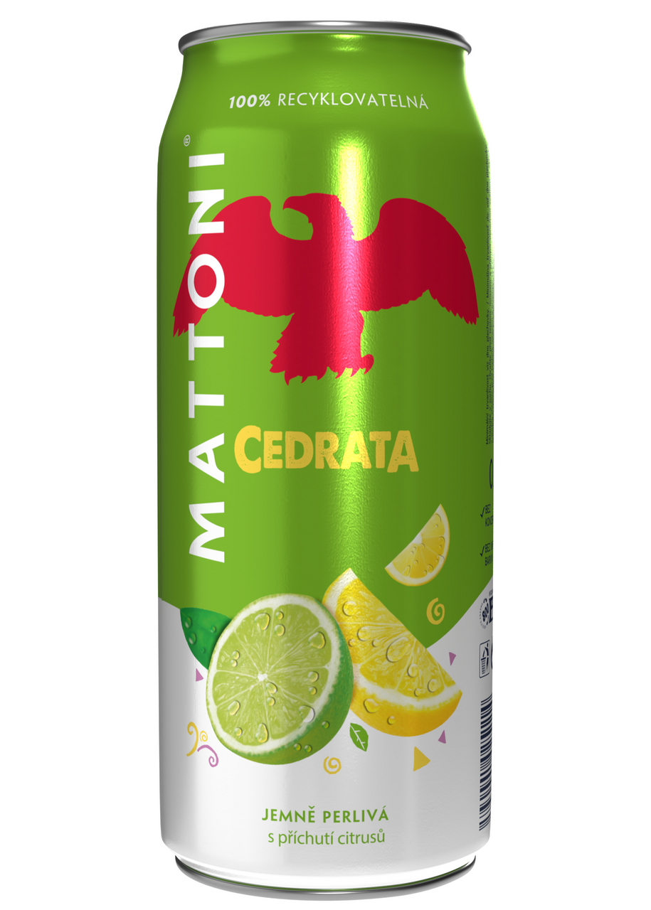 MATTONI Cedrata Voda minerální ochucená citrusy 4 x 500 ml plech