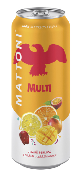 MATTONI Multi Voda minerální jemně perlivá tropické ovoce 4 x 500 ml plech