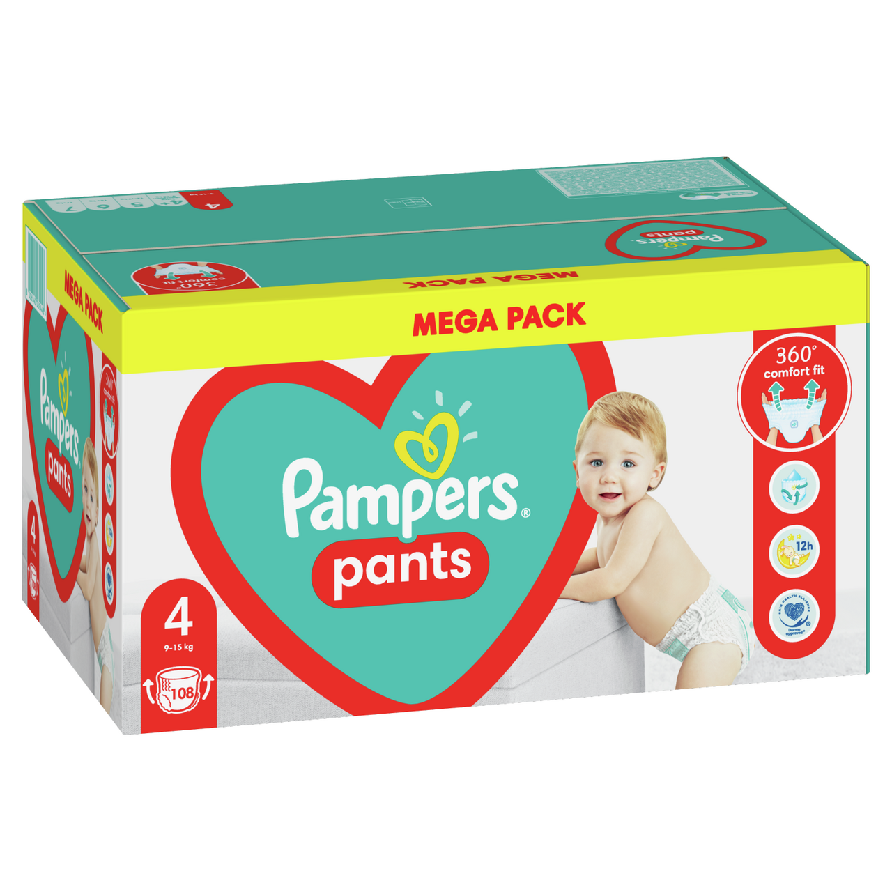 Pampers Pants Plenky velikost 4 (9 kg-15 kg) 108 ks Mega Pack