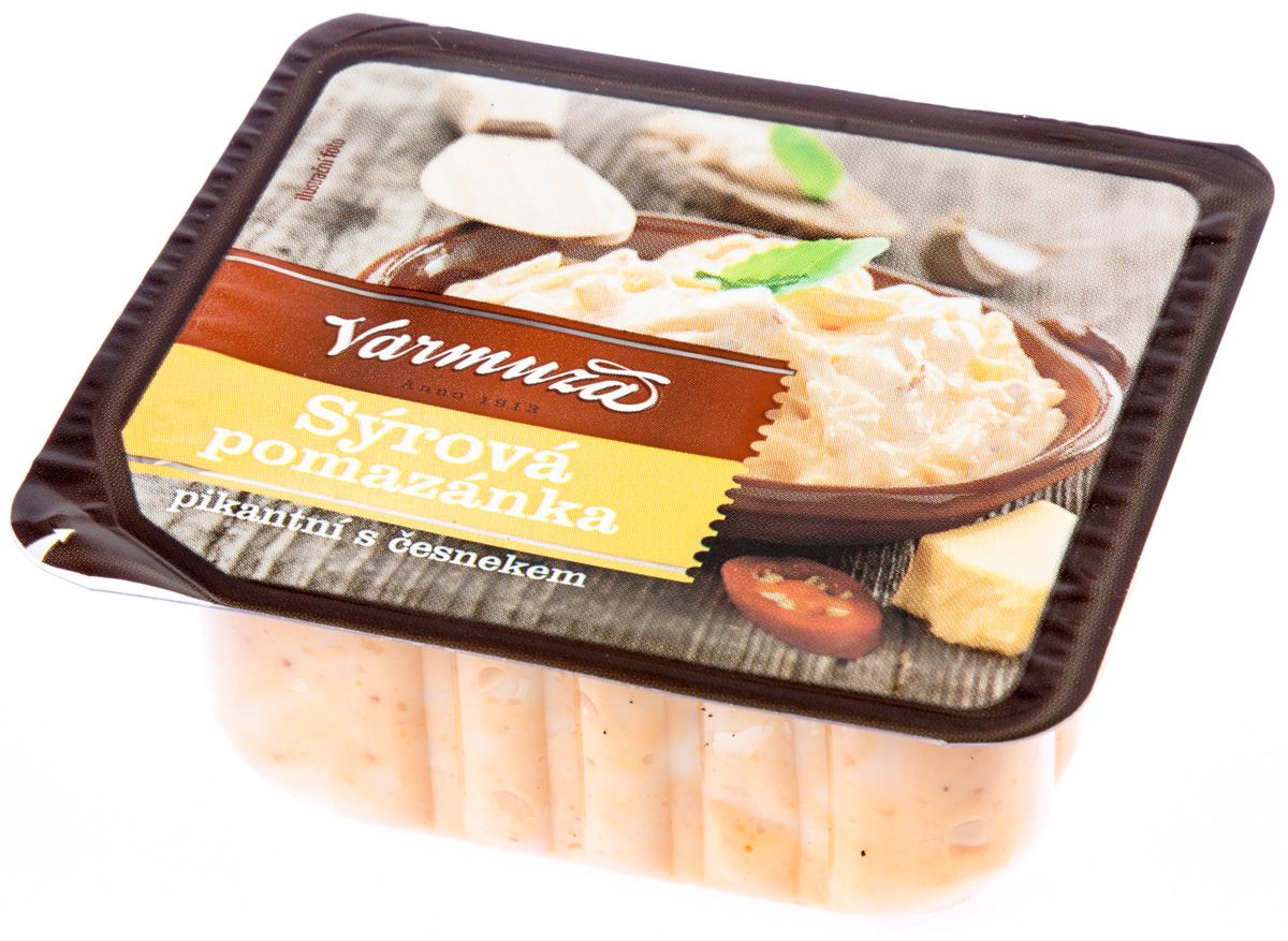 Varmuža Pomazánka sýrová pikantní s česnekem chlaz. 135 g