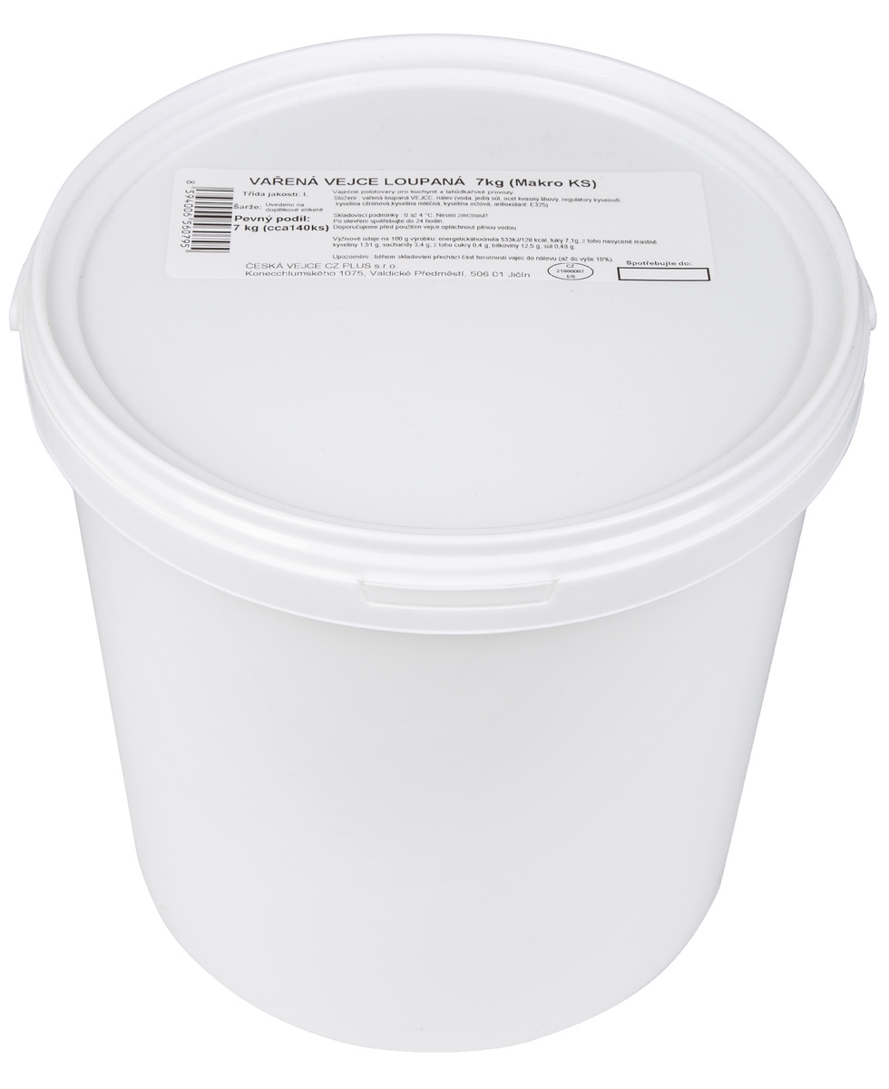 Vejce vařená loupaná CZ (cca 140 ks) chlaz. 7 kg