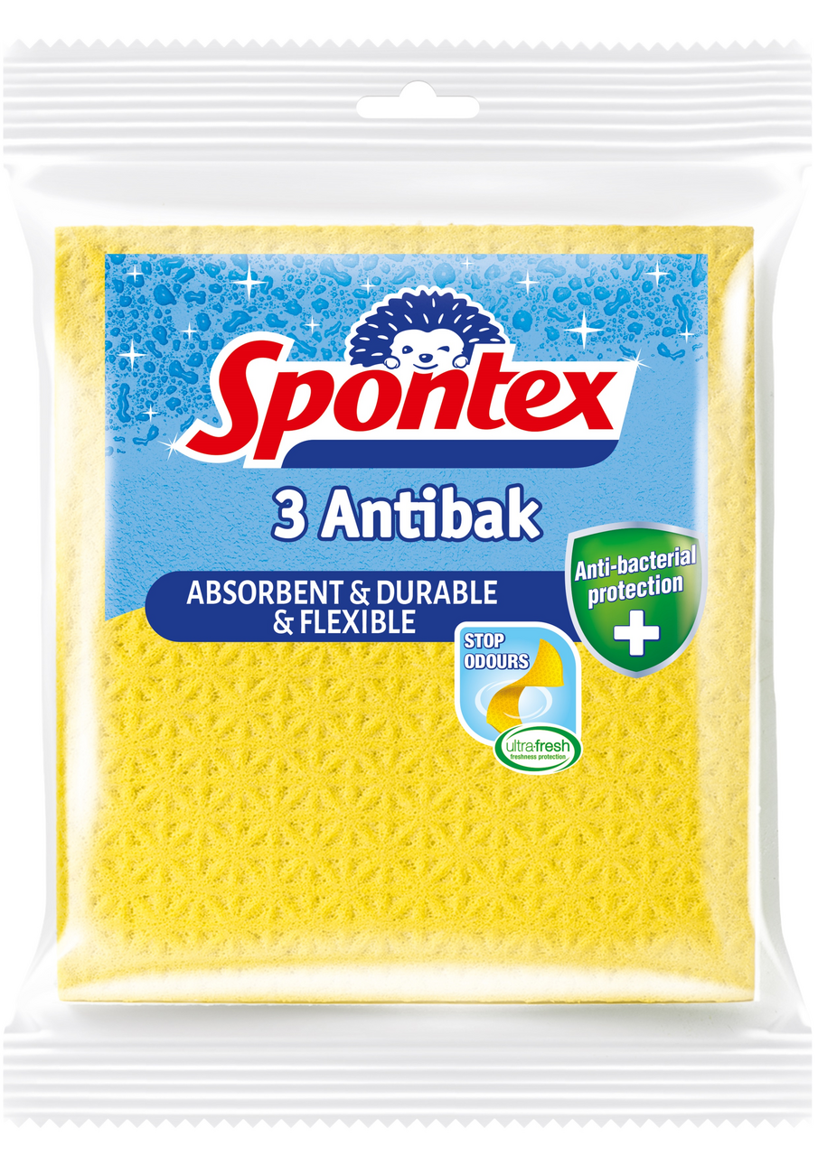 Spontex Utěrka houbová antibakteriální X3 1 ks