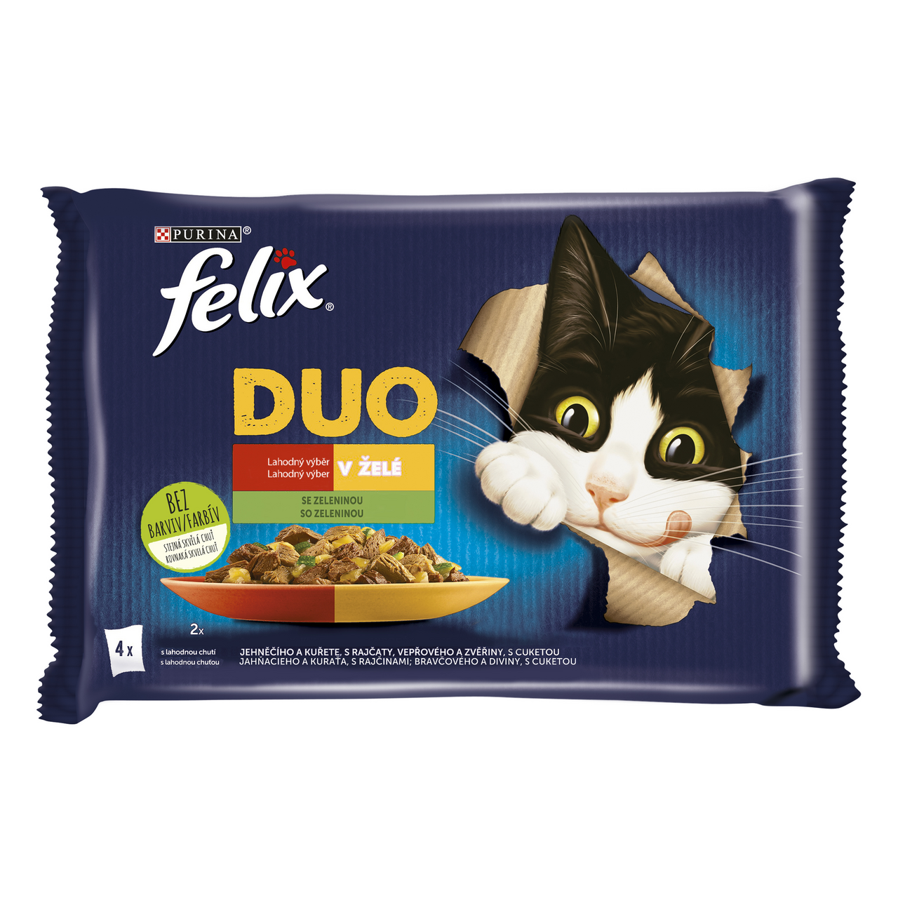 felix Fantastic Duo Kapsy pro kočky jehněčí / kuřecí 4 x 85 g