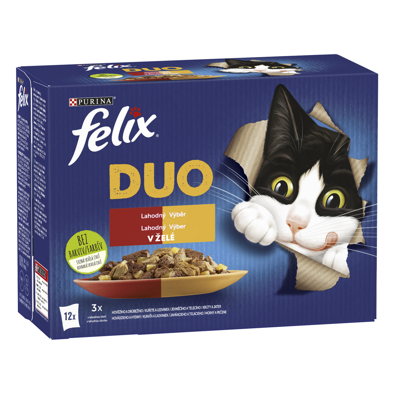 Felix Fantastic DUO kapsičky pro kočky lahodný výběr v želé 12 x 85 g