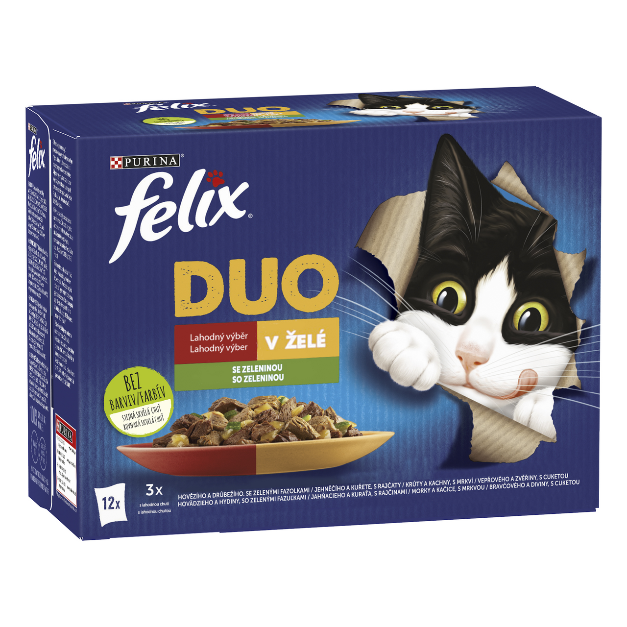 Felix Fantastic DUO kapsičky pro kočky lahodný výběr v želé 12 x 85 g