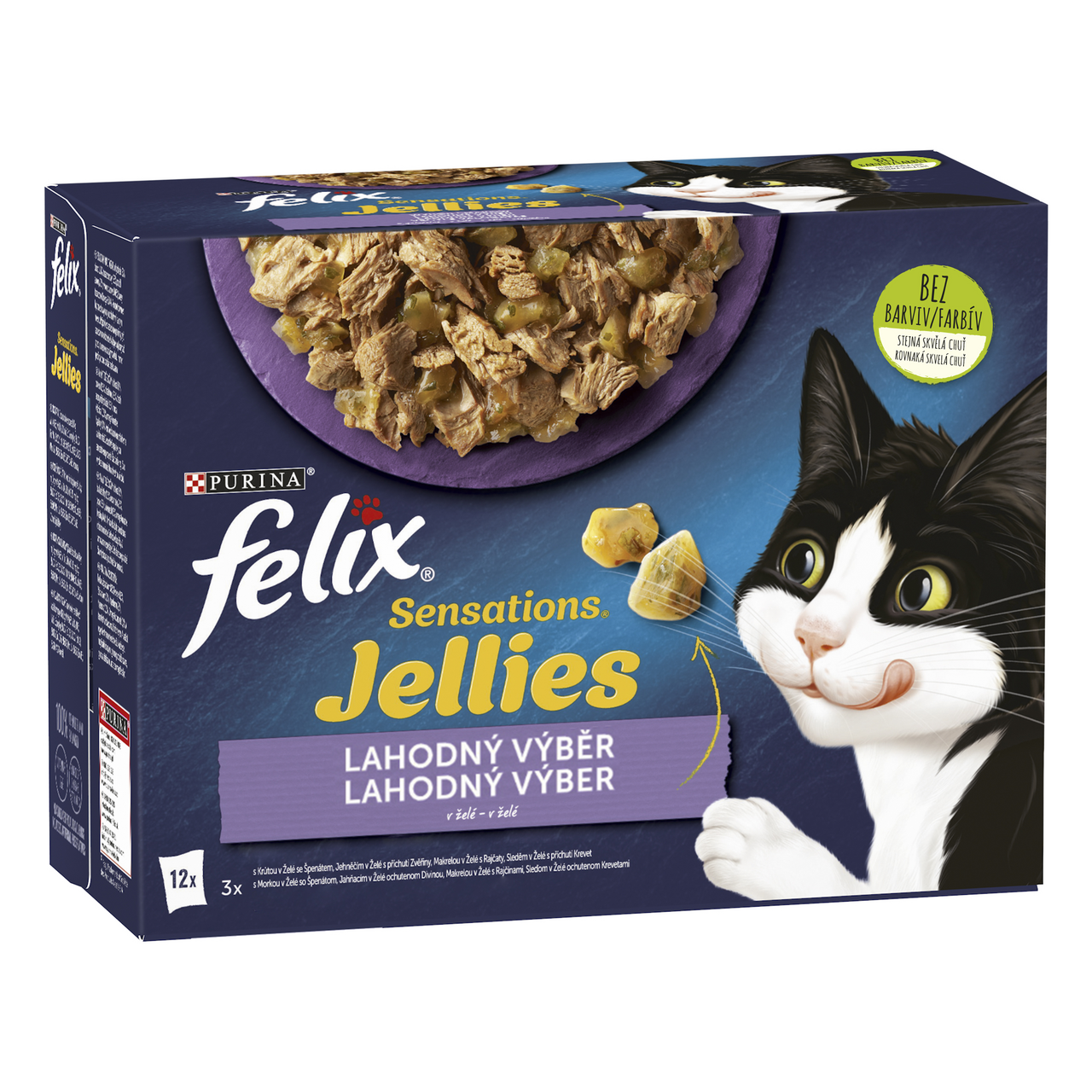 Felix Sensations Jellies kapsičky pro kočky jehněčí, makrela, sleď, krůta v želé 12 x 85 g