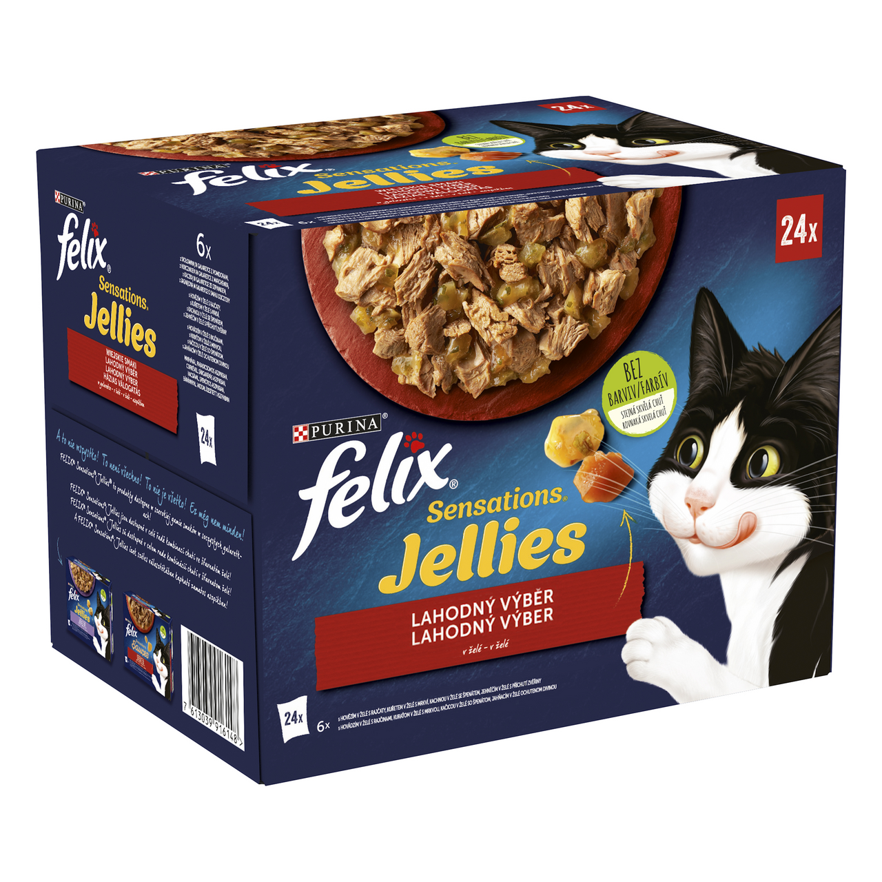 Felix Sensations kapsičky pro kočky hovězí, kuře,kachna, jehněčí v želé 24 x 85 g