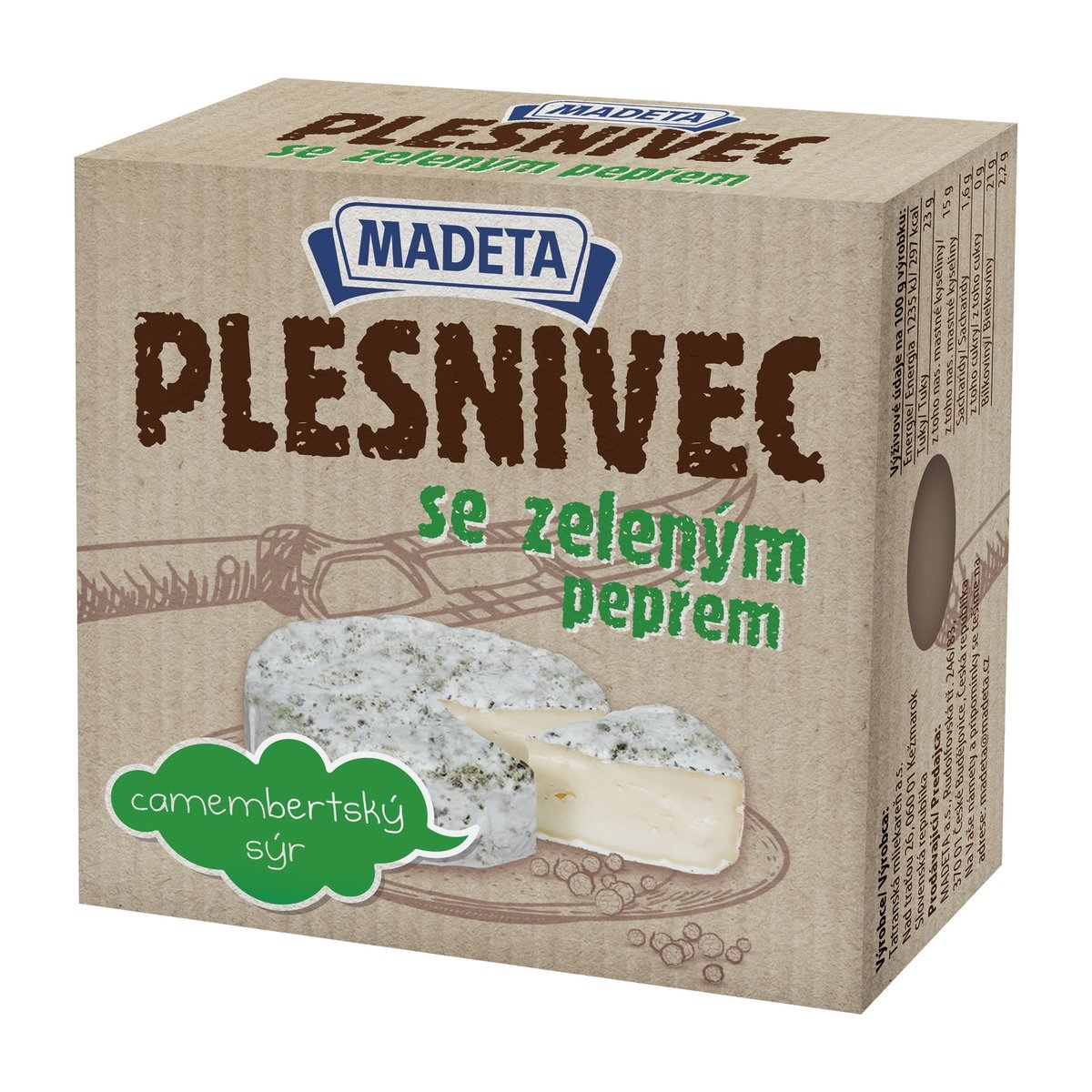 MADETA Plesnivec Sýr zelený pepř chlaz. 100 g