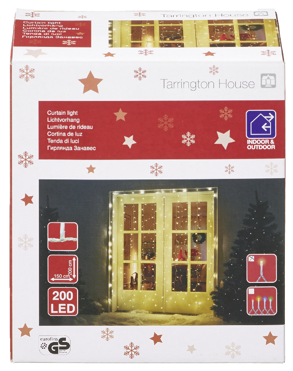 Tarrington House Závěs světelný průhledný 200LED žlutý 1 ks