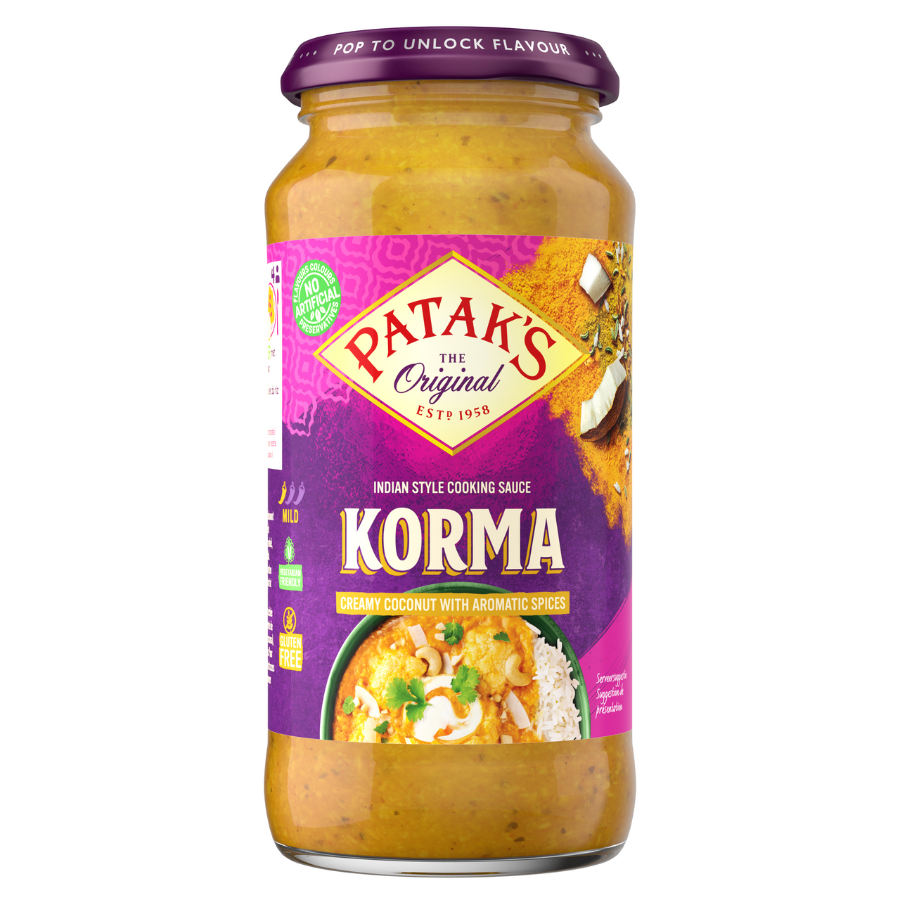F.W.TANDOORI Patak's Original Korma Omáčka krémová kokos/ kari 450 g