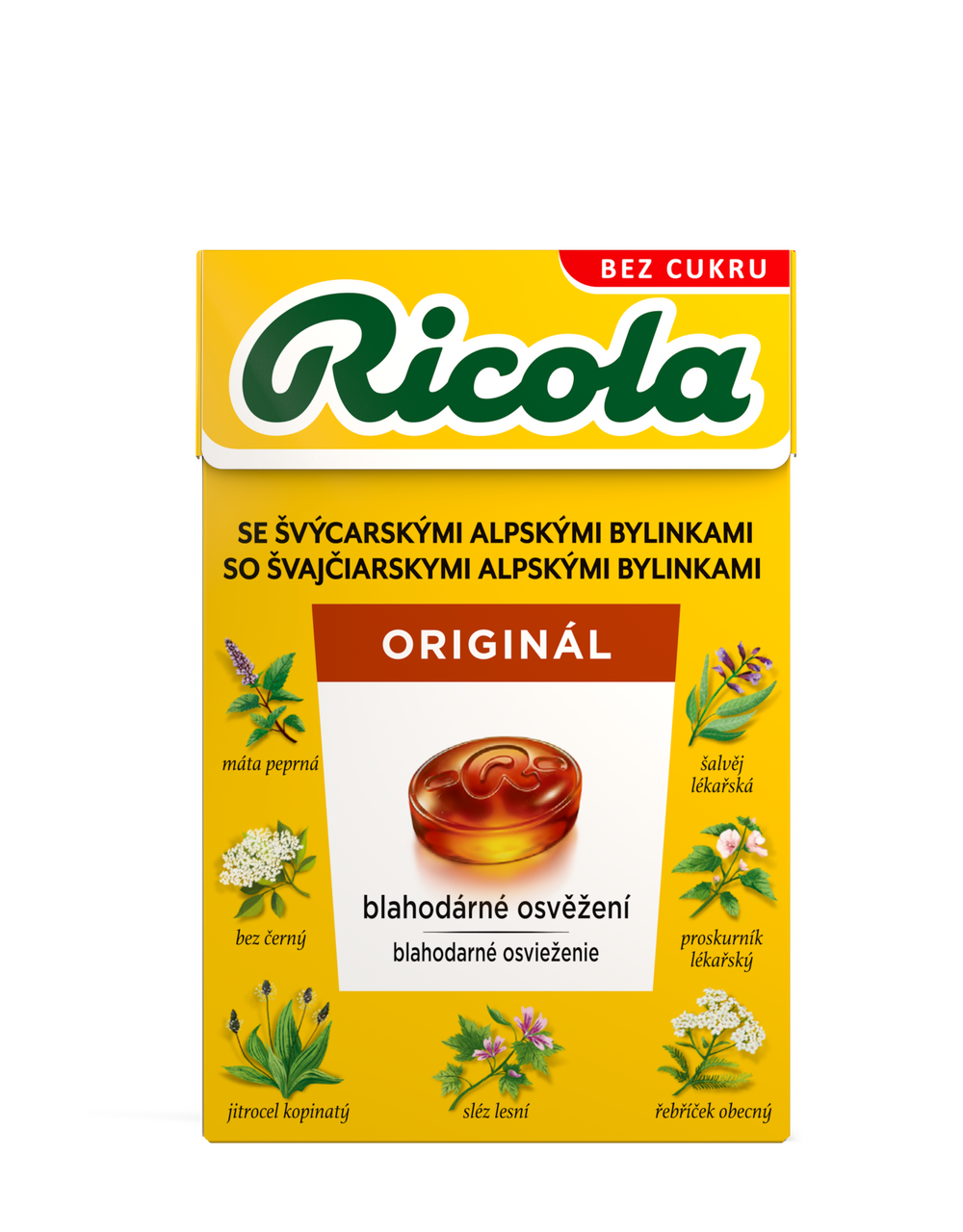 Ricola Bylinný Originál Bonbóny bez cukru 4 x 40 g