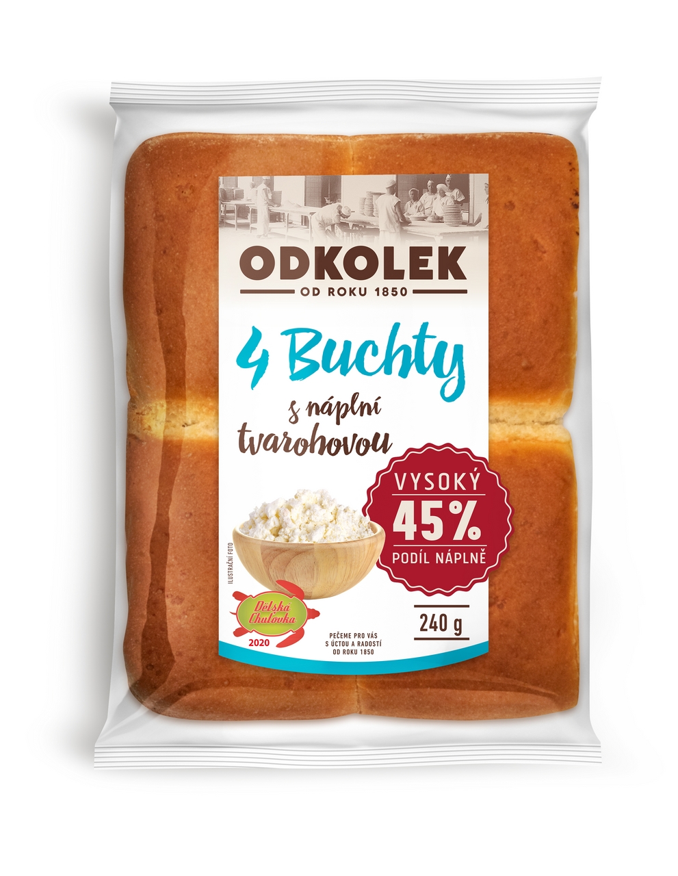 ODKOLEK Buchty 45 % náplně tvaroh 240g