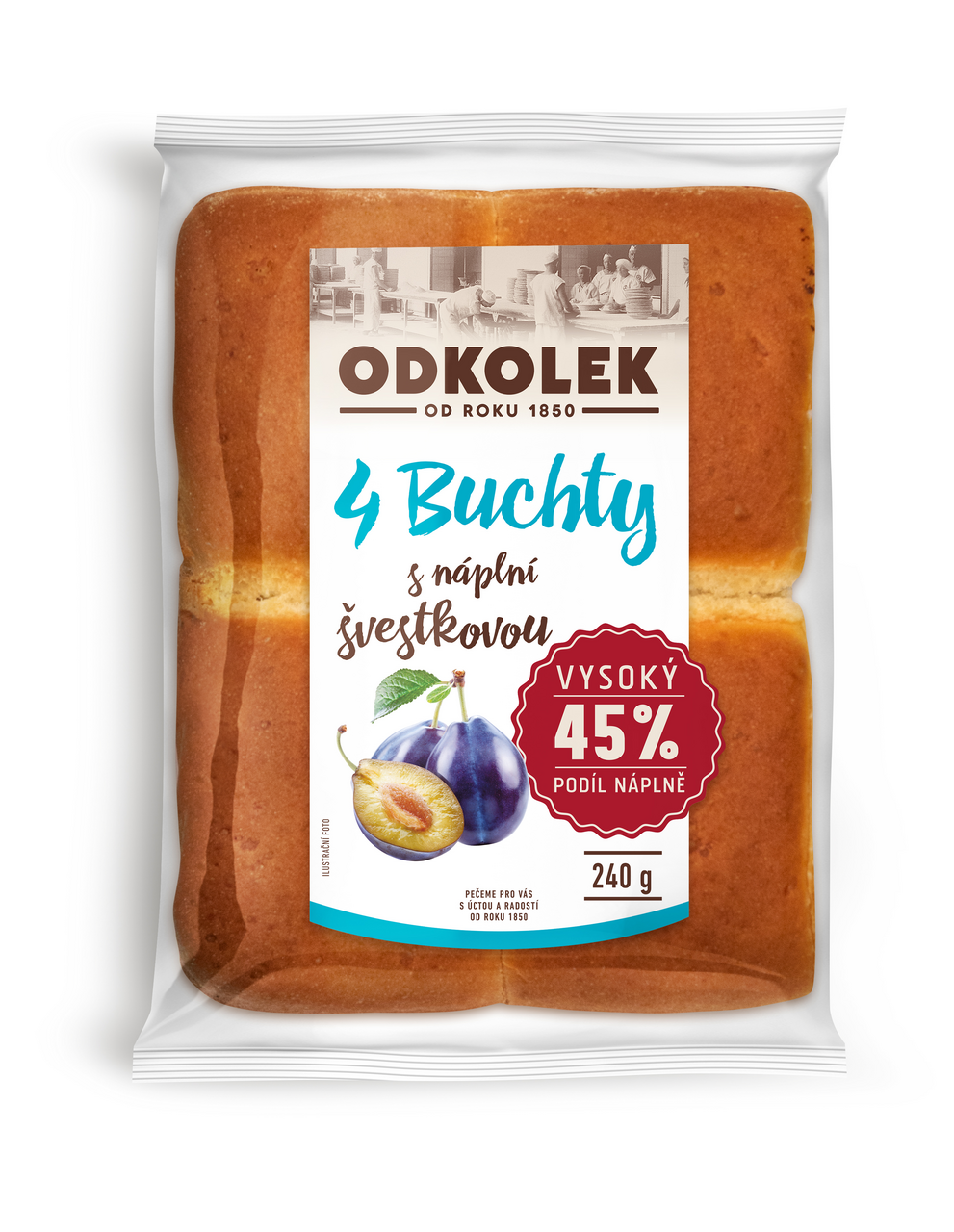 ODKOLEK Buchty 45 % náplně švestka 240g