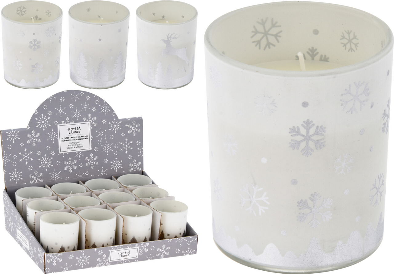 Svíčka ve skle 7,5 cm 3ASS 1 ks