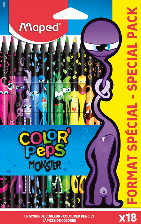 Maped MONSTER Pastelky bezdřevé 18 ks