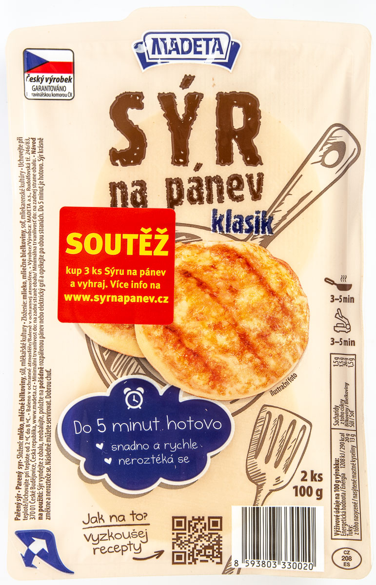 MADETA Sýr na pánev klasik chlaz. 100 g