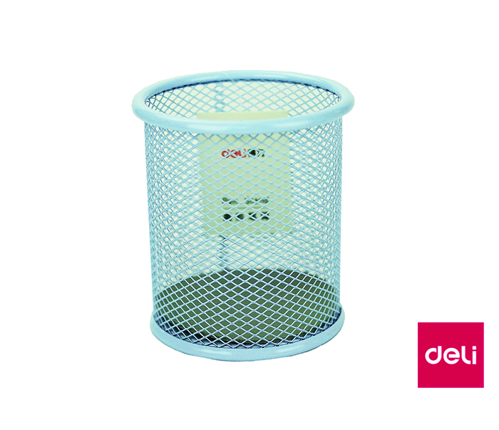 DELI Stojánek na tužky drátěný modrý 1 ks